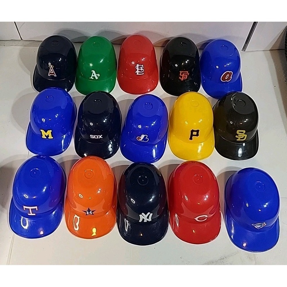 Dairy Queen Laich MLB Vintage 5" Baseball Helmet 15 Lot Plastic Hats Sundae Set